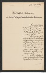 k.k. naturhistorisches Hofmuseum, Intendanzakten 1885-1896 (Hauer), Aktenzahl Z.221/1887, Seite 1